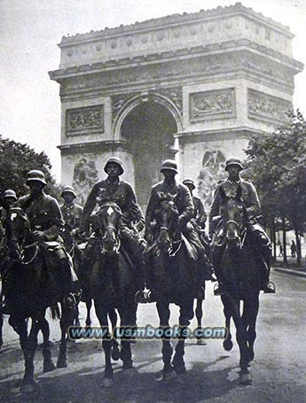 Nazi soldiers on the Champs Elysees Paris